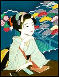 和服仕女插画