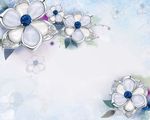 清新花朵珠宝背景墙
