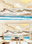大理石山水纹背景墙