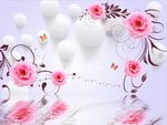 玫瑰花倒影