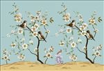 中式花鸟影视背景墙