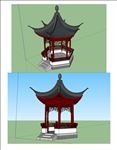苏式六角亭景观草图大师SU模型