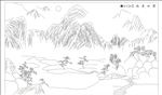 艺术玻璃 山水画 碧水长流
