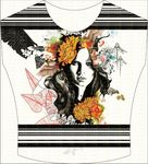 几何线条羽翼彩色花朵美女头像