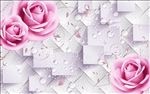 玫瑰花3D立体背景墙