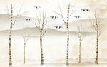 简约中式树林树枝装饰画背景墙