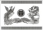 硅藻泥花纹 龙凤交喜