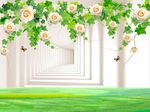 3D空间玫瑰花