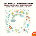 卡通可爱小鸟花草矢量图