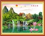 3D山水画背景墙