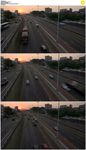 夕阳下的城市车流