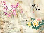 牡丹玉兰花