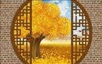 发财树墙面屏风立体背景墙