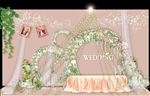 粉色森系婚礼迎宾