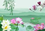 荷花背景墙