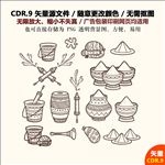 卡通清洁用品水桶矢量图