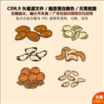卡通坚果核桃腰果矢量素材