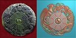 圆龙凤八卦挂件牌子精雕浮雕灰度