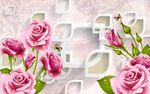 3D玫瑰花朵图