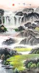 山水国画玄关
