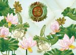 大型荷花背景墙