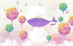 蒲公英卡通背景墙