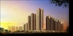 高层住宅黄昏建筑效果图
