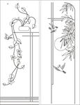 花草竹移门缕空玻璃雕刻刻绘图案