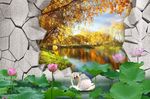 3d荷花背景墙