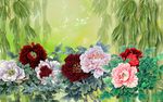 牡丹背景墙
