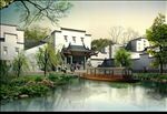 江南水乡乡村住宅景观建筑效果图