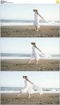 海滩白裙美女