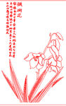 玉兰花鸟矢量线条图