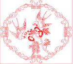 花鸟矢量线条图