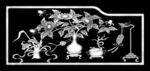 牡丹花瓶灰度图