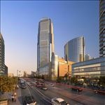 黄昏公建公路车水马龙效果图