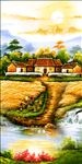 油画 山水 艺术 玄关 背景墙
