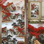 万山红山水画