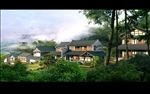 古建山体景观效果图图