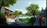 古建亭子水景园林效果图