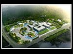 山体鸟瞰规划文化建筑水景图