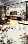 沁园春花鸟背景墙
