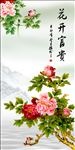 花开富贵 牡丹花 孔雀 玄关