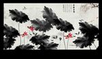 水墨九鱼图