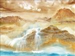 大理石纹电视背景墙高山流水
