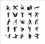 人相关矢量八图标