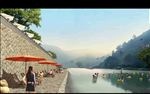 大坝河道水景景观图
