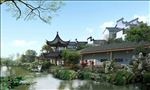 旅游古建凉亭走廊水景图