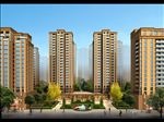 住宅区鸟瞰内庭景观效果图