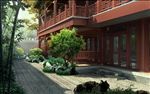 古代建筑入口景观图